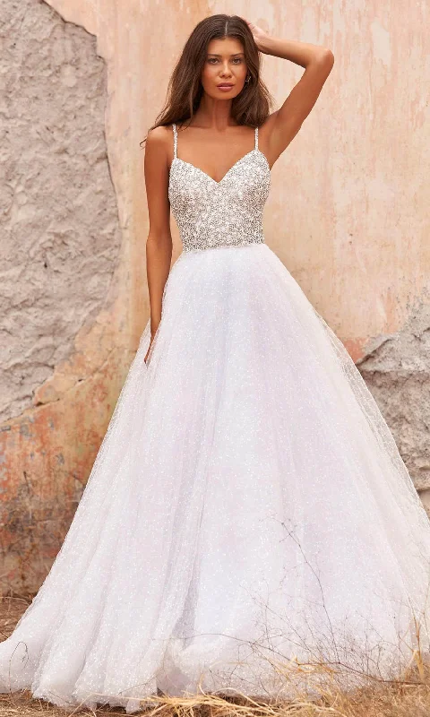 Lace Wedding Dresses with Illusion Sleeves for Romantic Style -Sherri Hill 54399