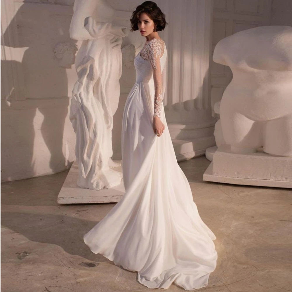 Lace Wedding Dresses with Puff Sleeves for Romantic Charm -Wedding Dresses Vintage Strapless One Shoulder Bridal Gowns Side