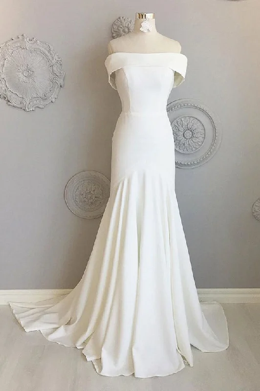 Vintage Lace Wedding Dresses with Ruffle Skirt -Ivory Off the Shoulder Mermaid Wedding Dress Long Bridal Dress OKX69 Vintage Lace Wedding Dresses with Ruffle Skirt -Ivory Off the Shoulder Mermaid Wedding Dress Long Bridal Dress OKX69