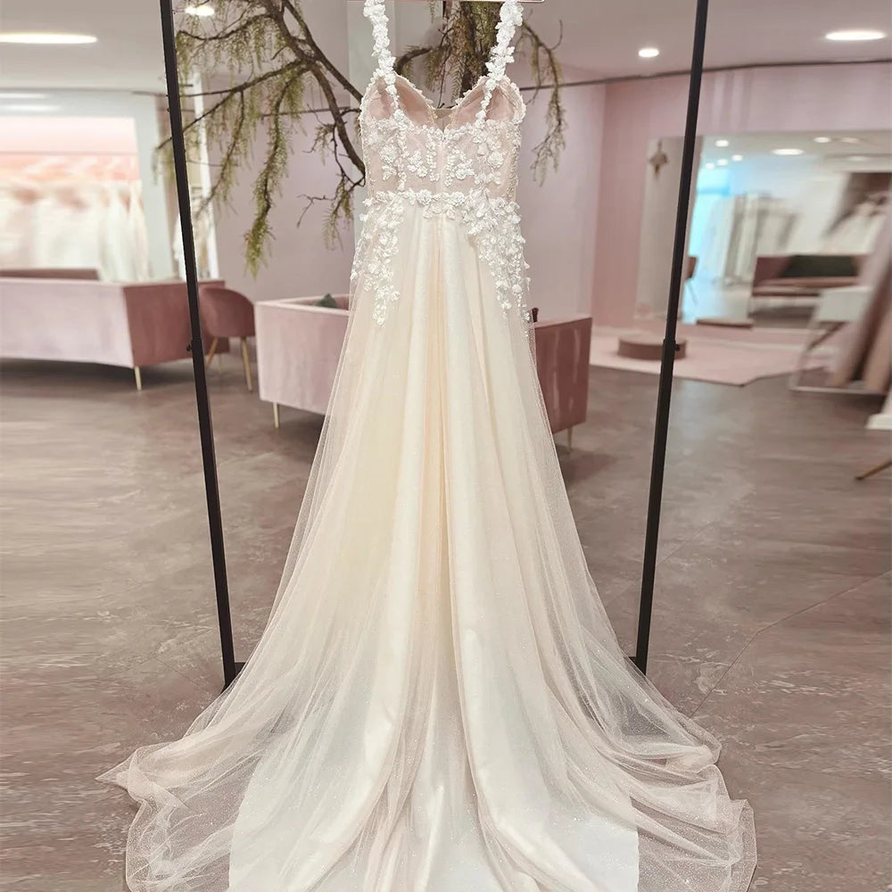 Floral Wedding Dresses for Garden Weddings -Wedding Dresses For Bride Sleeveless Court Train Appliques Floral Wedding Dresses for Garden Weddings -Wedding Dresses For Bride Sleeveless Court Train Appliques