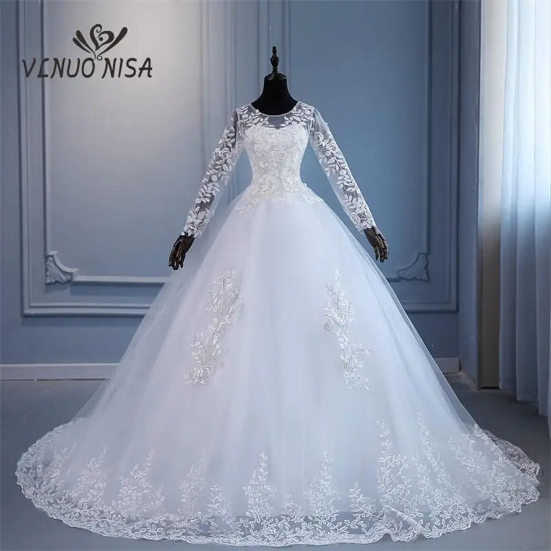 Wedding Dresses with V-Back for Sexy Detail -Train Wedding Dress Bride Plus Size Flower Wedding Dresses with V-Back for Sexy Detail -Train Wedding Dress Bride Plus Size Flower