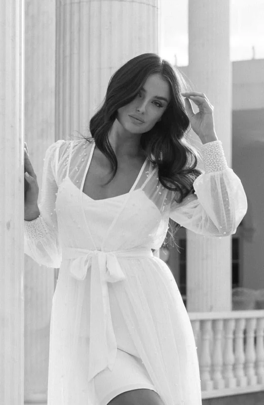 Short Bridesmaid Dresses for Casual Weddings -Ivy Hand Beaded Pearl Mesh Maxi - Includes Slip Short Bridesmaid Dresses for Casual Weddings -Ivy Hand Beaded Pearl Mesh Maxi - Includes Slip