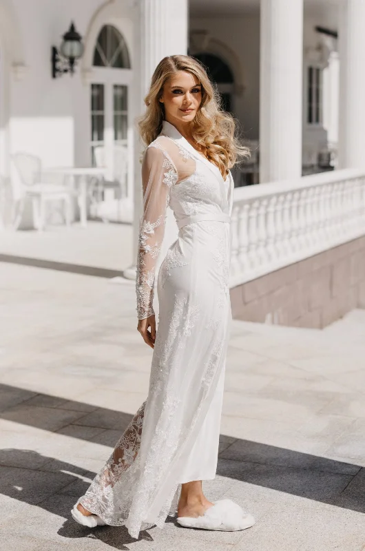 Wrap Bridesmaid Dresses for Comfortable Fit -Monique Pearl Beaded Maxi - Includes Slip Wrap Bridesmaid Dresses for Comfortable Fit -Monique Pearl Beaded Maxi - Includes Slip